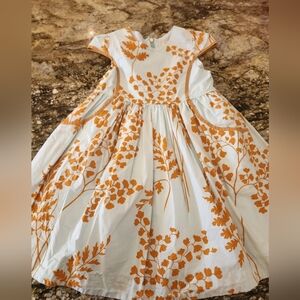 Pink Chicken White and Orange Floral Dress